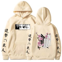 (Bēšs B-S）Anime Hoodie Attack on Titan Pullover Ikdienas ielas apģērbs ar garām piedurknēm Harajuku sporta krekls vīriešiem/ unisex цена и информация | Мужские толстовки | 220.lv