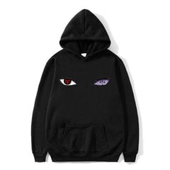 (8 melns M）Arrival Harajuku Anime Hoodies Vīriešu/Uchiha Uzumaki Hatake Eyes Printing Pulovers Sweatshirt Hip Hop Streetwear цена и информация | Мужские толстовки | 220.lv