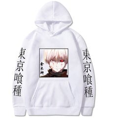 (balts-S）Anime Tokyo Ghoul Puloveri Topi ar garām piedurknēm Hoodie Vīriešu audums цена и информация | Мужские толстовки | 220.lv