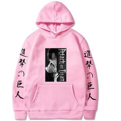 (Pink-S）Attack on Titan Anime Hoodie Pulovers Topi ar garām piedurknēm V veida kakla izgriezumā rudens цена и информация | Мужские толстовки | 220.lv