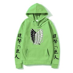 (Fluorescējošs zaļš-H-M）Attack on Titan Men kapuces Anime Print Japanese Streetwear Pulovers цена и информация | Мужские толстовки | 220.lv