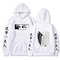 (WhiteA-M）Anime Hoodie Attack on Titan Pullover Ikdienas ielas apģērbs ar garām piedurknēm Harajuku sporta krekls vīriešiem/ unisex цена и информация | Мужские толстовки | 220.lv