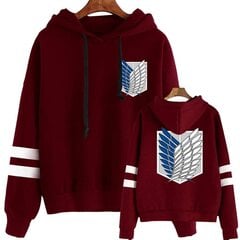 (Red-M）Anime Attack on Titan AOT Levi Ackerman Uniform Printed Hoodies Cozy Tops Pulovers цена и информация | Мужские толстовки | 220.lv