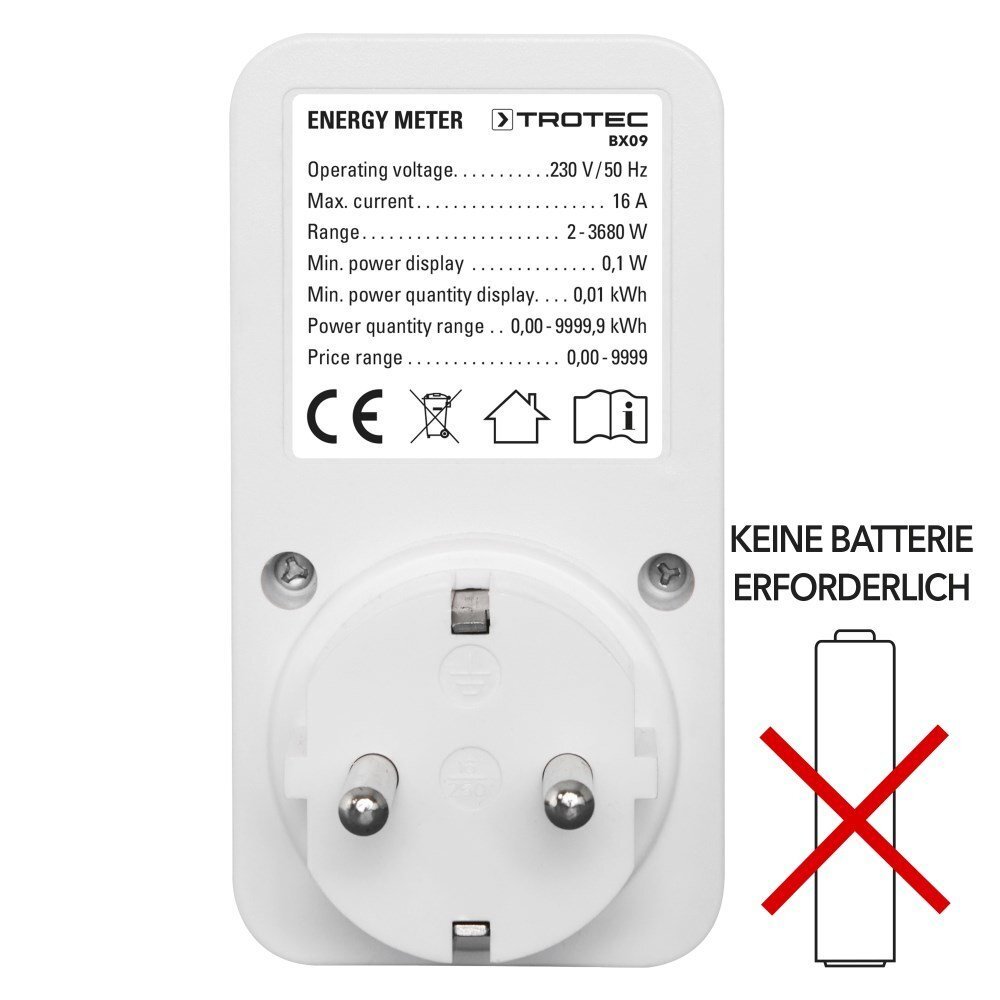 Enerģijas patēriņa mērītājs Trotec BX09 цена и информация | Taimeri, termostati | 220.lv