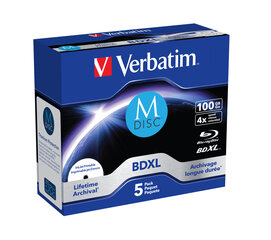 Verbatim M-DISC BD-R 4x 100GB 5P JC Printable 43834 cena un informācija | Vinila plates, CD, DVD | 220.lv