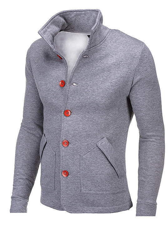 Džemperis ar pogām, elegants OMBRE pelēks цена и информация | Vīriešu džemperi | 220.lv