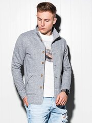 Džemperis ar pogām, elegants OMBRE pelēks cena un informācija | Vīriešu džemperi | 220.lv