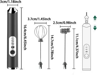 Piena putotājs, Kafijas piena putotājs, USB uzlādējams rokas piena putotājs, 1 piena putotājs, 1 putotājs kapučīno pagatavošanai, karstā šokolāde cena un informācija | Virtuves piederumi | 220.lv