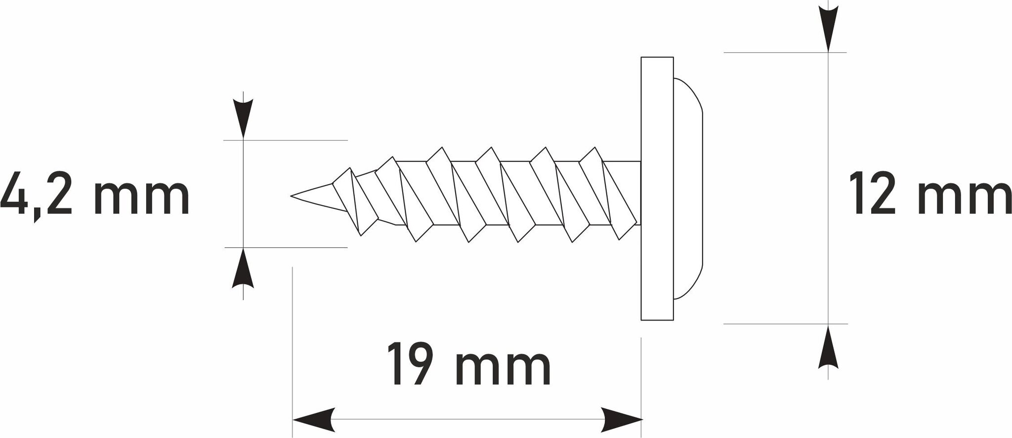 250 gab. pašurbjošās skrūves 4,2x19mm RAL 9007, ar paplāksni, metālam un kokam, Etanco GM-S цена и информация | Stiprinājumi | 220.lv