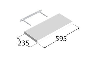 Plaukts ar slēptu stiprinājumu 595/235, balts cena un informācija | Saimniecības plaukti | 220.lv