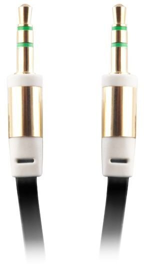 Forever Plakans AUX 3.5mm spraudnis uz 3.5mm spraudnis Audio pītas virves 1m Kabelis Black (OEM) цена и информация | Kabeļi un vadi | 220.lv