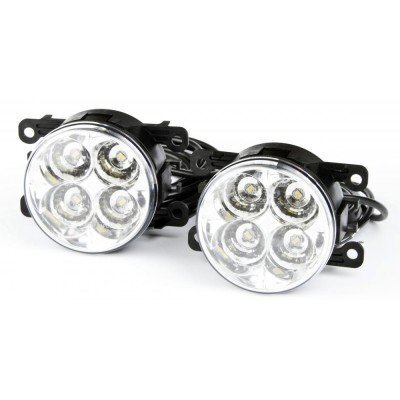LED dienas gaitas lukturi - 12/24V (apaļie) цена и информация | Automašīnu spoguļi, restes, lukturi | 220.lv