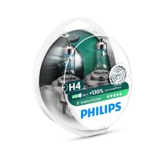 Spuldzes (2 gab.) Philips H4 12V/60/55W +130% X-treme Vision цена и информация | Автомобильные лампочки | 220.lv