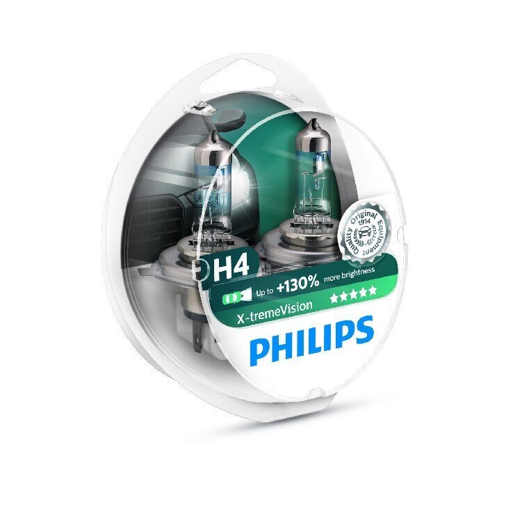Spuldzes (2 gab.) Philips H4 12V/60/55W +130% X-treme Vision cena un informācija | Auto spuldzes | 220.lv