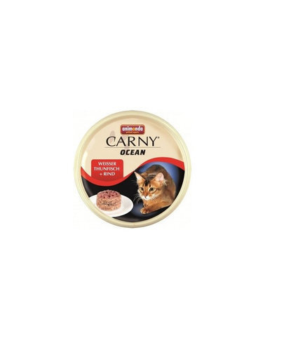 Animonda Carny Ocean konservi: baltais tuncis ar liellopa gaļu​, 80g​ cena un informācija | Konservi kaķiem | 220.lv