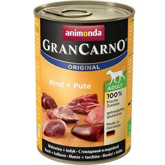 Консервы для собак c говядиной и мясом индейки Animonda Grancarno, 400 г цена и информация | Консервы для собак | 220.lv