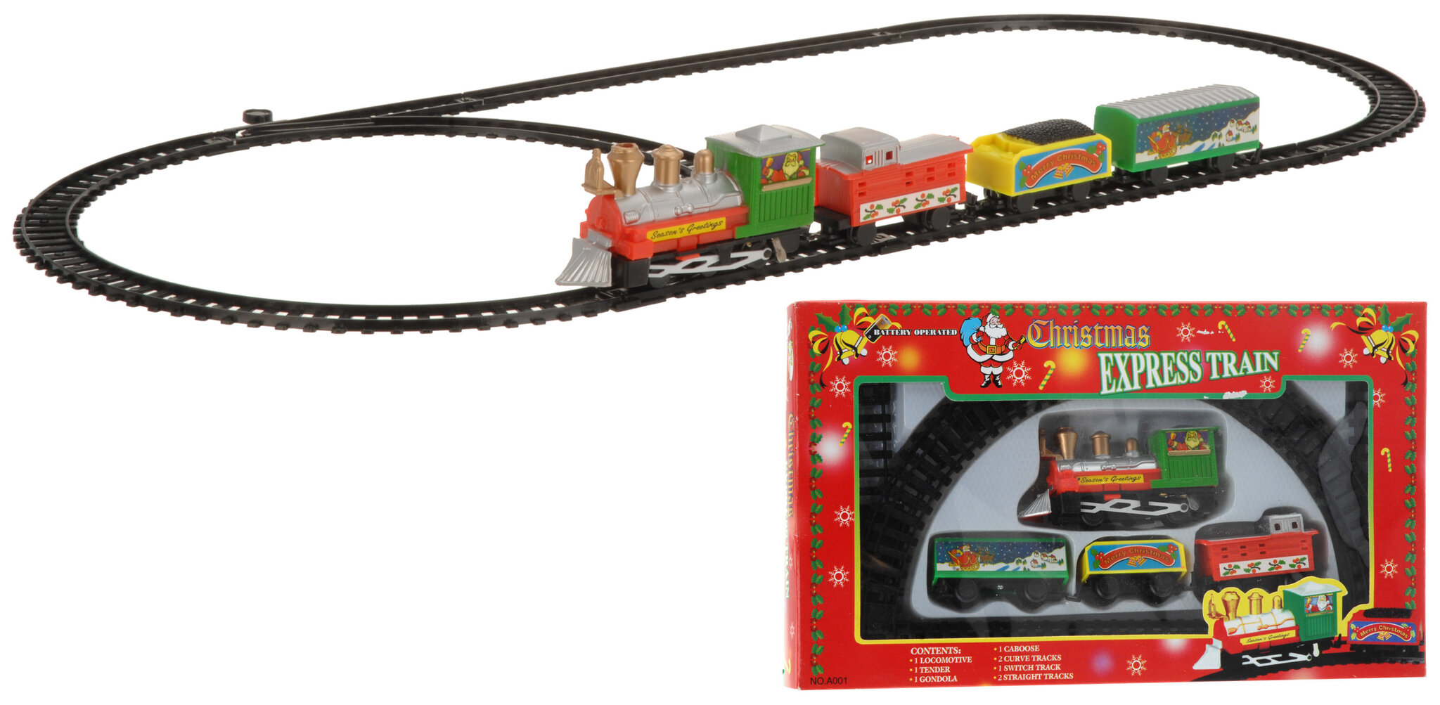 Elektriskais vilciens ar sliedēm, 9 det. cena un informācija | Ziemassvētku dekorācijas | 220.lv