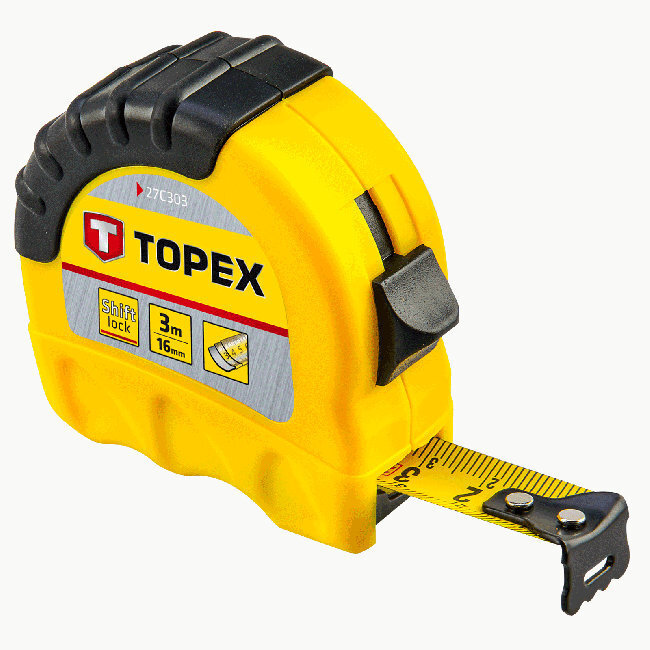 Mērlente Schift Lock Topex 3mx16mm cena un informācija | Rokas instrumenti | 220.lv