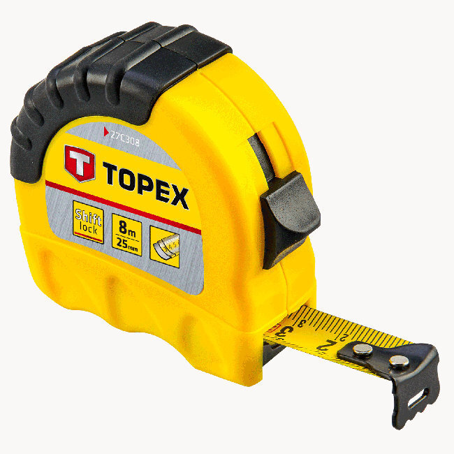 Mērlente Schift Lock Topex 8mx25mm цена и информация | Rokas instrumenti | 220.lv