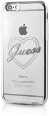 GUESS GUHCP7TRHS Signature Heart Super plāns silikona Aizmugures maks Apple iPhone 7 4.7inch Caurspīdīgi Sudrabains цена и информация | Чехлы для телефонов | 220.lv