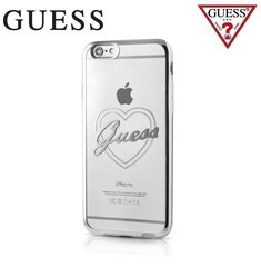 GUESS GUHCP7TRHS Signature Heart Супер тонкий прочный силиконовый Чехол-крышка Apple iPhone 7 4.7inch Прозрачно-Серебристый цена и информация | Чехлы для телефонов | 220.lv