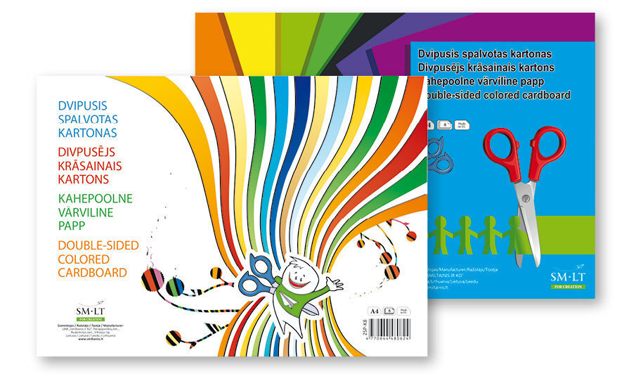 Abpusējais krāsainais kartons A4, 16 lapas цена и информация | Burtnīcas un papīra preces | 220.lv