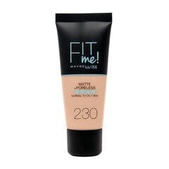 Maybelline FIT ME Matte tonālais krēms 230 Natural Buff, 30ml цена и информация | Пудры, базы под макияж | 220.lv