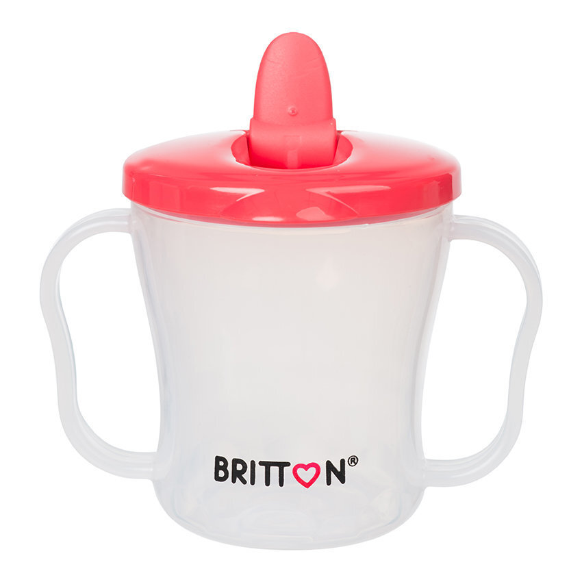 Krūzīte Britton 200ml, sarkana цена и информация | Bērnu pudelītes un to aksesuāri | 220.lv