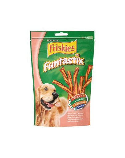 FRISKIES FUNTASTIX gardums suņiem (bekons) 175g cena un informācija | Gardumi suņiem | 220.lv