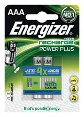 Батарейки Energizer Power Plus, заряжаемые, AAA, 2 шт. цена и информация | Батарейки | 220.lv