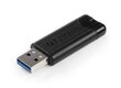 USB DRIVE 3.0 256GB Verbatim PINSTRIPE, melna цена и информация | USB Atmiņas kartes | 220.lv