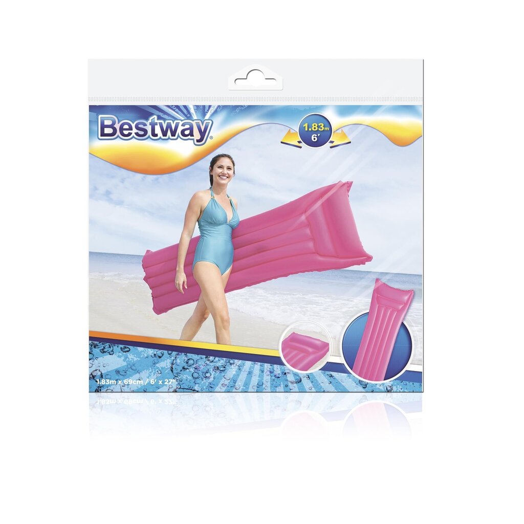 Piepūšams pludmales matracis Bestway Matte Finish 183x69 cm, dažādas krāsas cena un informācija | Piepūšamās rotaļlietas un pludmales preces | 220.lv