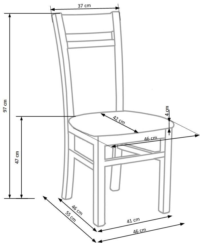 Komplekts no 2 krēsliem Halmar Gerard 2, ozols / pelēkā krāsā cena un informācija | Virtuves un ēdamistabas krēsli | 220.lv