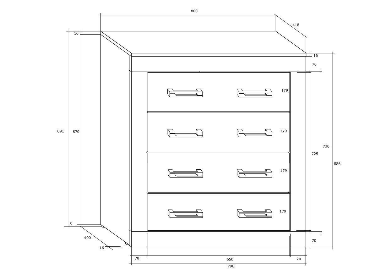 Kumode Meblocross Verin 4S, balta/melna цена и информация | Kumodes | 220.lv