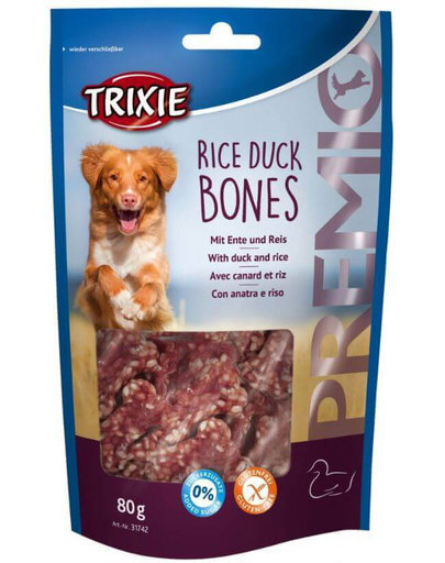 Gardums suņiem Trixie ar pīles gaļu un rīsiem, 80 g cena un informācija | Gardumi suņiem | 220.lv