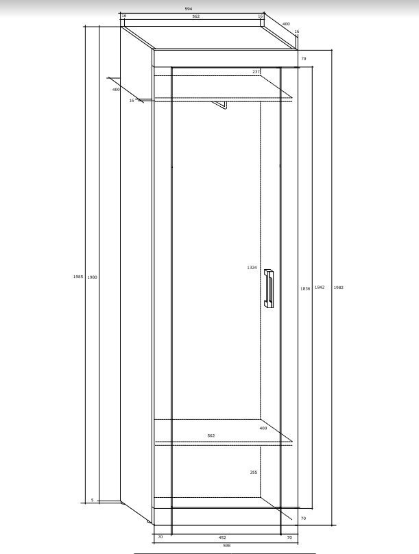 Skapis Verin 1D цена и информация | Skapji | 220.lv