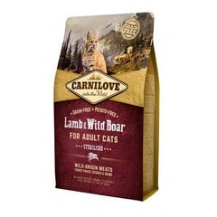 Carnilove Lamb&Wild Boar Sterilised 6kg Kaķiem цена и информация | Сухой корм для кошек | 220.lv