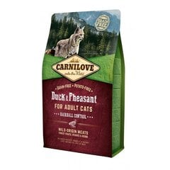 Carnilove Duck&Pheasant Hairball 0,4kg Kaķiem cena un informācija | Sausā barība kaķiem | 220.lv