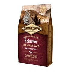 Сухой корм Carni Love c мясом оленя и кабана для взрослых, на открытом воздухе живущих кошек, 400 г цена и информация | Сухой корм для кошек | 220.lv