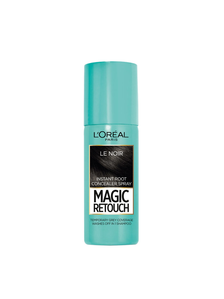 Izsmidzināms līdzeklis ataugušu matu sakņu tonēšanai L'Oreal Paris Magic Retouch Black 75 ml cena un informācija | Matu krāsas | 220.lv