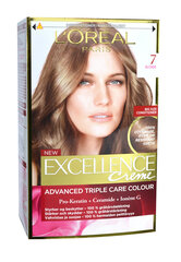 L'Oréal Paris Excellence CRÈME ilgnoturīga matu krāsa, 7 cena un informācija | Matu krāsas | 220.lv