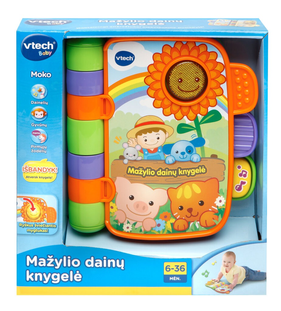 Mazuļu dziesmu grāmata, Vtech, 80-138313, lietuviešu valoda cena un informācija | Rotaļlietas zīdaiņiem | 220.lv