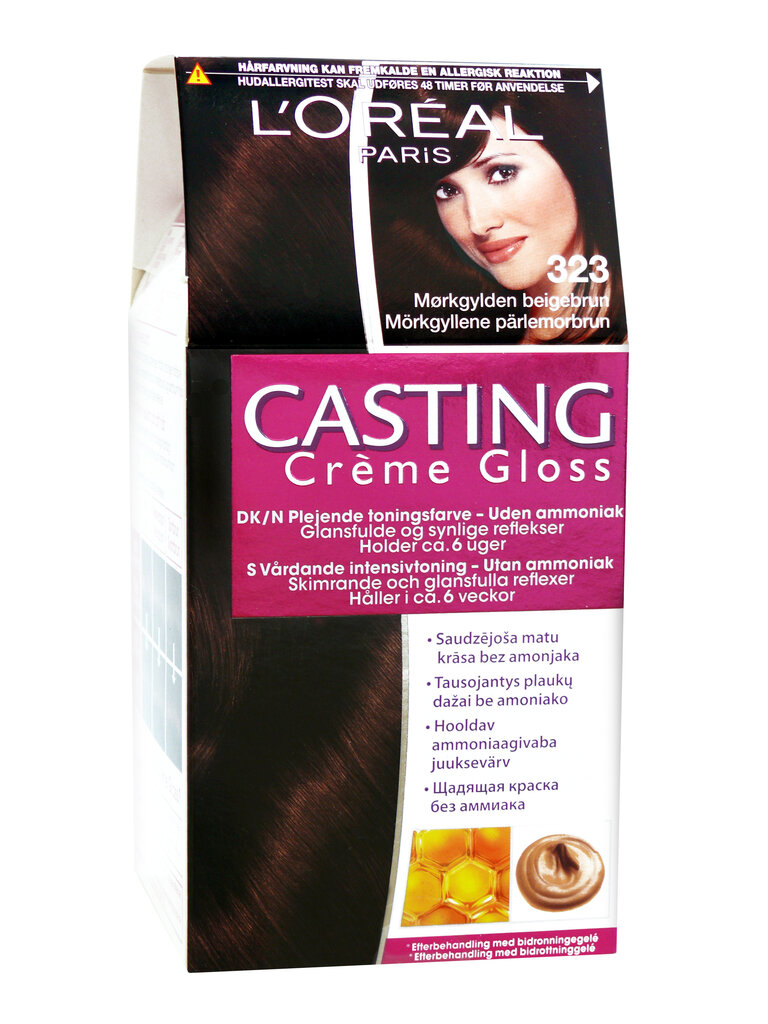 Daļēji noturīga matu krāsa L'Oreal Paris Casting Creme Gloss, 323 Dark Chocolate cena un informācija | Matu krāsas | 220.lv