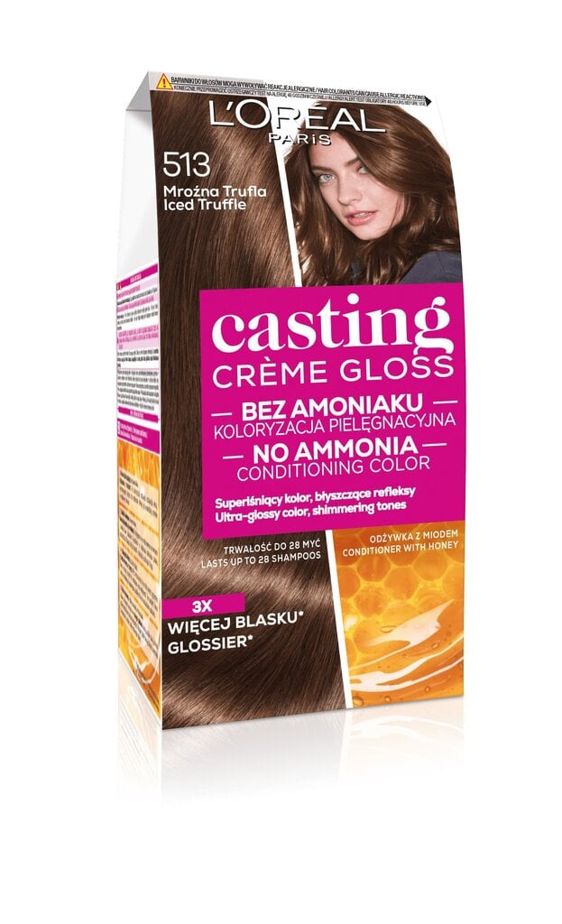 Matu krāsa L'Oreal Paris Casting Creme Gloss 513 Iced Truffle cena un informācija | Matu krāsas | 220.lv