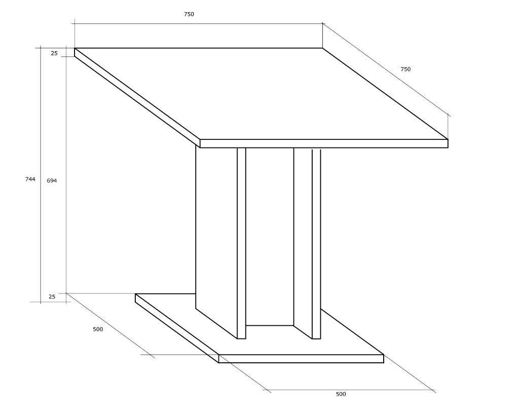 Galds Meblocross Bond, brūns цена и информация | Virtuves galdi, ēdamgaldi | 220.lv