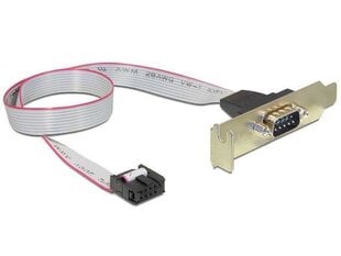 Gembird Serial port DB9 receptacle on low-profile bracket, 40cm flat cable цена и информация | Коммутационная панель 24 порта кат. 6 UTP Lanberg PPU6-1024-B | 220.lv