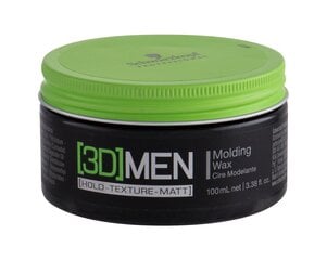 Spēcīgas noturības matu modelēšanas vasks vīriešiem Schwarzkopf Professional 3DMEN Molding Wax, 100 ml cena un informācija | Matu veidošanas līdzekļi | 220.lv