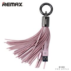 Remax RC-053i Дизайн Брелок для ключей с Apple Lightning кабелемданных и заряда  (MD818) Розовый цена и информация | Кабели для телефонов | 220.lv