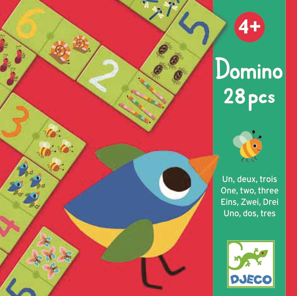 Domino - Viens, divi, trīs (28 gab), Djeco DJ08168 cena un informācija | Galda spēles | 220.lv