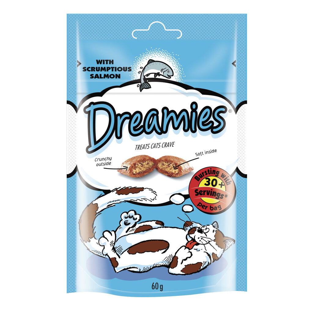 Dreamies kaķiem, ar lasi, 6x60 g cena un informācija | Gardumi kaķiem | 220.lv